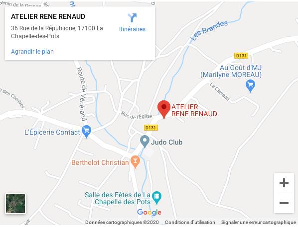 Localisation de
                l'ATELIER RENÉ RENAUD sur le service Google Map